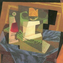 Fruit bowl on a table cloth by Juan Gris